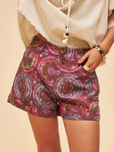 Bohemela Vacation Vintage Printed Curled Edge Shorts